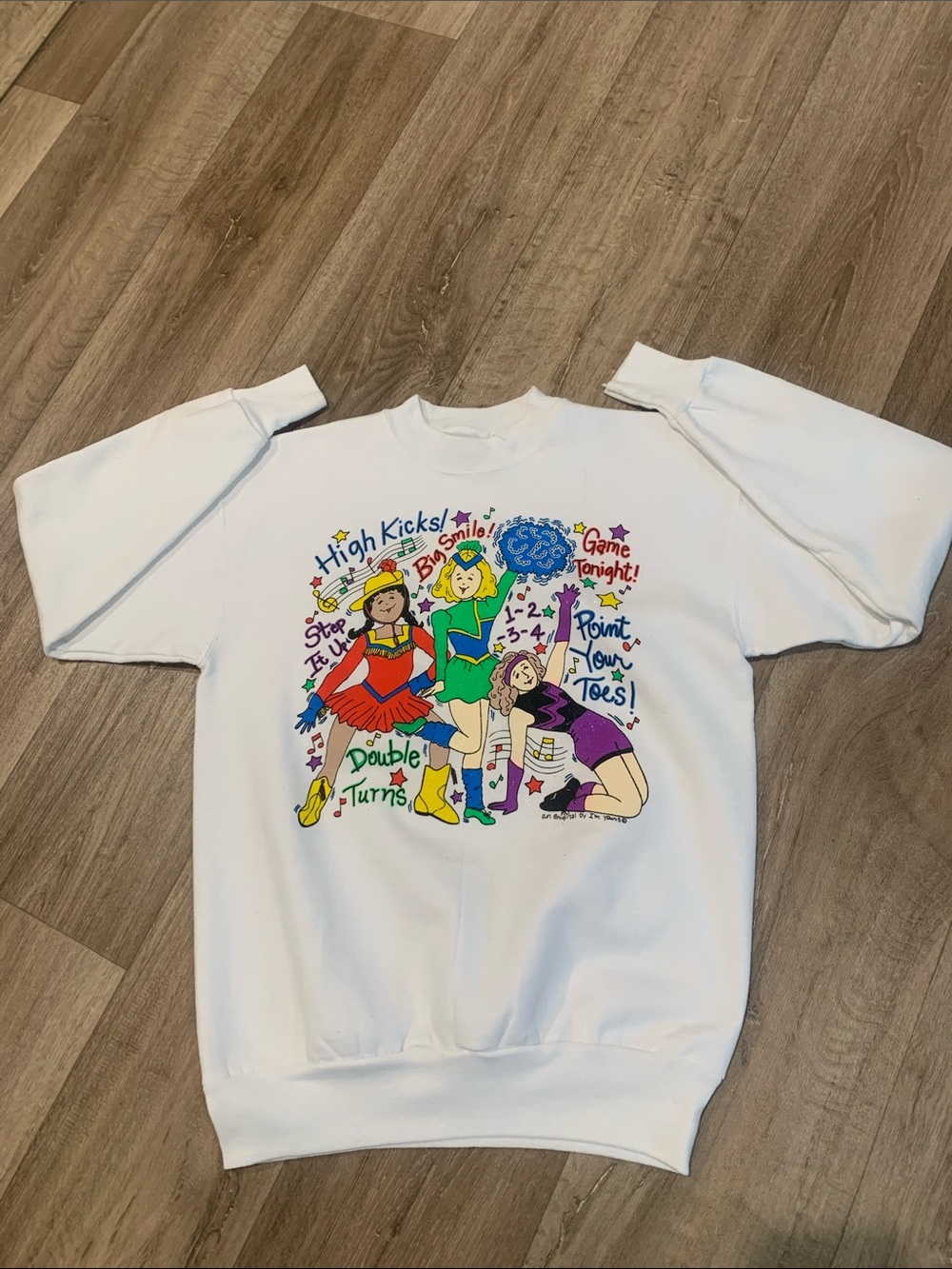 I'm yours Vintage Colorful Cheerleading Graphic Sweatshirt - White